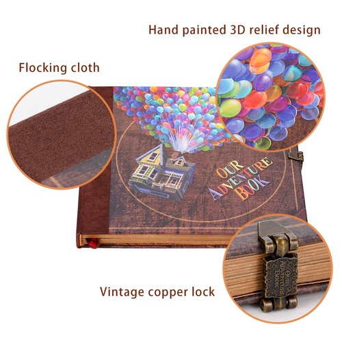 Our Adventure Book Scrapbook Photo Album Kraft Paper DIY w/stickers Retro Gift - Picture 65 of 143