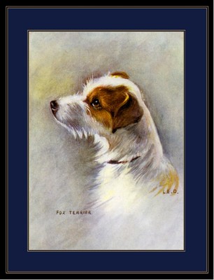 English Picture Print Wire Fox Terrier Puppy Dog Puppies Dogs Vintage Poster Art
