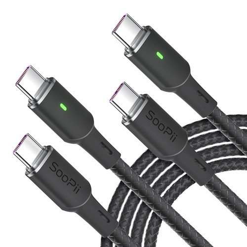 SOOPII 100W PD USB C to USB C Cable,2-Pack Type C Cable with Smart LED Indicator - Photo 10 sur 55