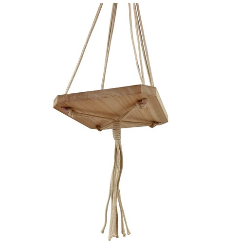 Hanging Shelf Macrame Rope Wooden Floating Shelf Storage Handmade Kitchen Decor - Picture 6 of 7