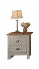 2 drawer bed side drawers Country style bedroom furniture - Grey Lancaster