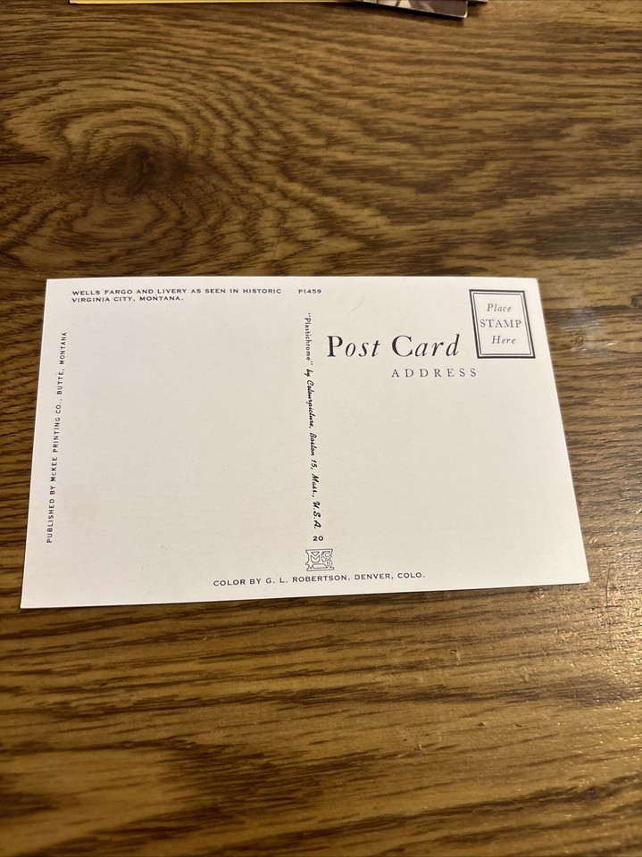 Wells Fargo and Livery Historic Virginia City Montana Vintage Postcard eBay