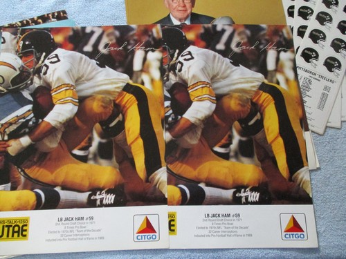 Pittsburgh Steelers '89 WTAE Citgo Posters 9, '92 Schedule Stickers 3 Hat Pins 3 - Picture 7 of 13