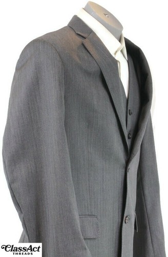 American Living 3 Piece suit 2 Btn Wool Gray 40R Pleated Fronts 32" Waist - Picture 5 of 10