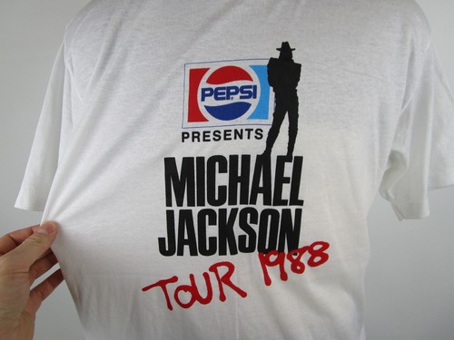 Vintage Pepsi Presents Michael Jackson Tour 1988 Grafik T-Shirt XL Ched Anvil Bad - Bild 2 von 16