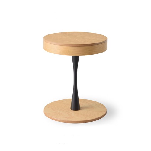 Side Table with Storage Wood Round Shape Table-top Home Decor PT-617 Azumaya NEW - Picture 9 of 12