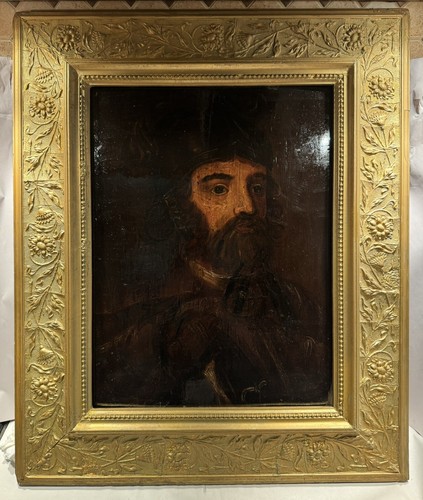 Antikes Portrait Gemälde eines englischen Pikeman in Rüstung aus dem 16. Jahrhundert - Bild 2 von 11