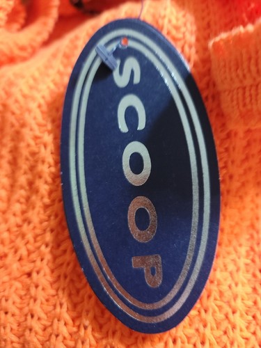 MAGLIONE SCOOP DONNA cinturino canotta piccola taglia 2 arancione neon. Stretch. Nuovo con etichette - Foto 3 di 5