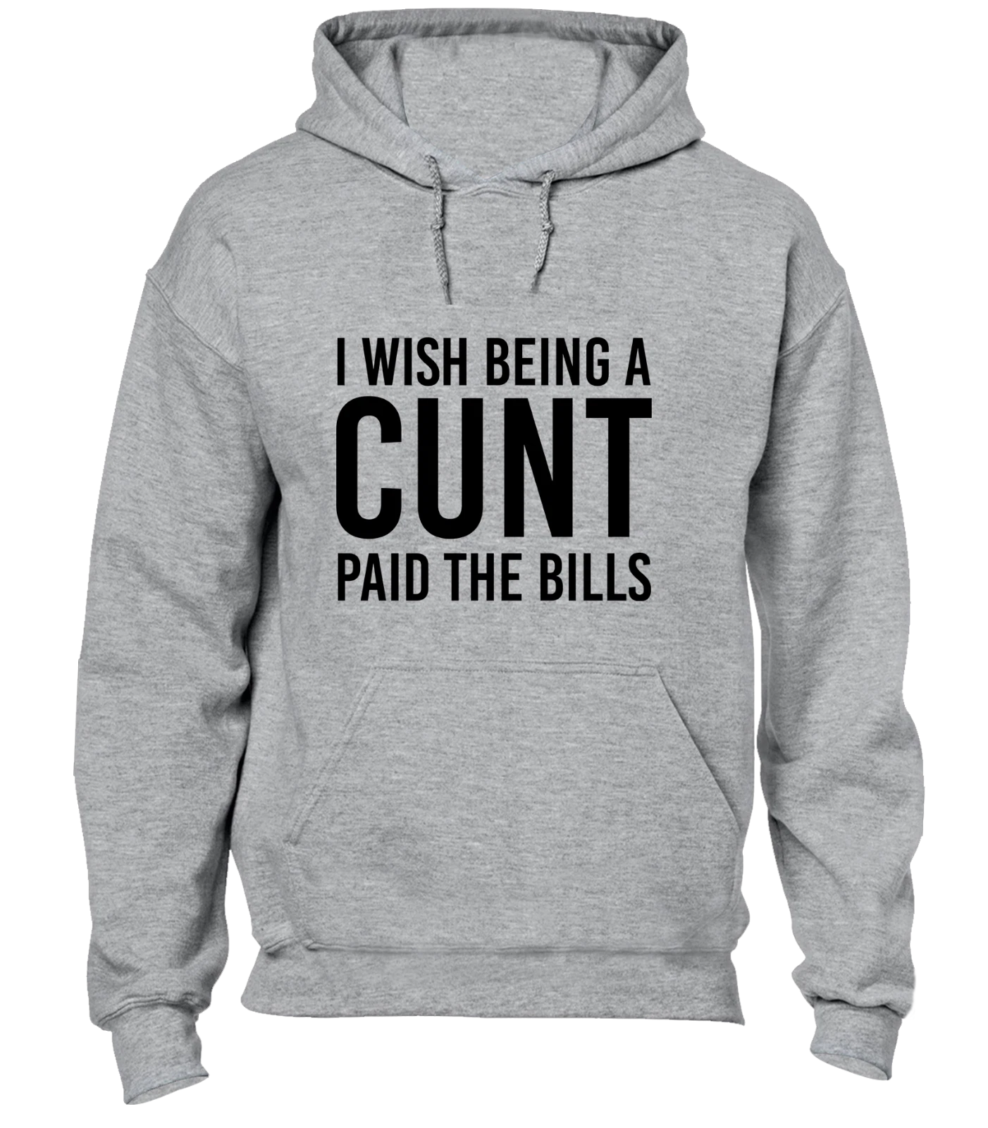 RHUDE FELPA CON CAPPUCCIO I WISH BEING A CU*T BOLLETTE PAGATE DIVERTENTE RUDE SCHERZO SLOGAN DESIGN REGALO