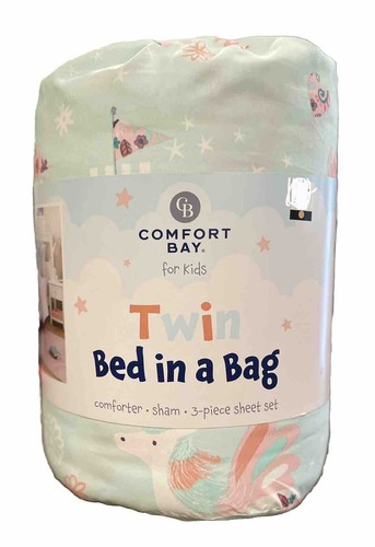 Comfort Bay For Kids Twin Bed In A Bag 5 Piece Set Unicorn or Dinosaur, new - Picture 4 of 7
