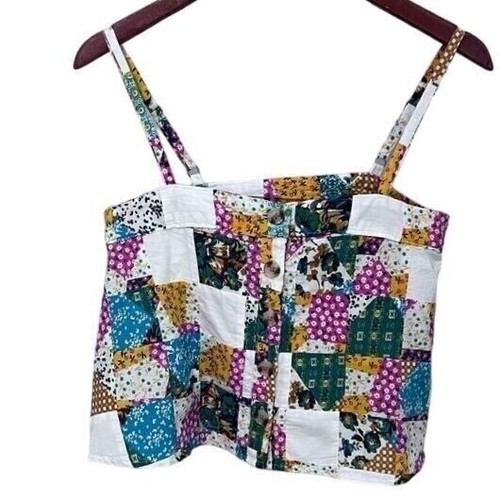 Neu mit Etikett Anthropologie Pilcro Patchwork Trägertop Sommer Boho Baumwolle Tank Größe XS - Bild 5 von 8