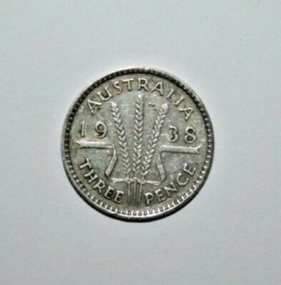 1938 3d Australia George VI Sterling Silver Threepence very Nice