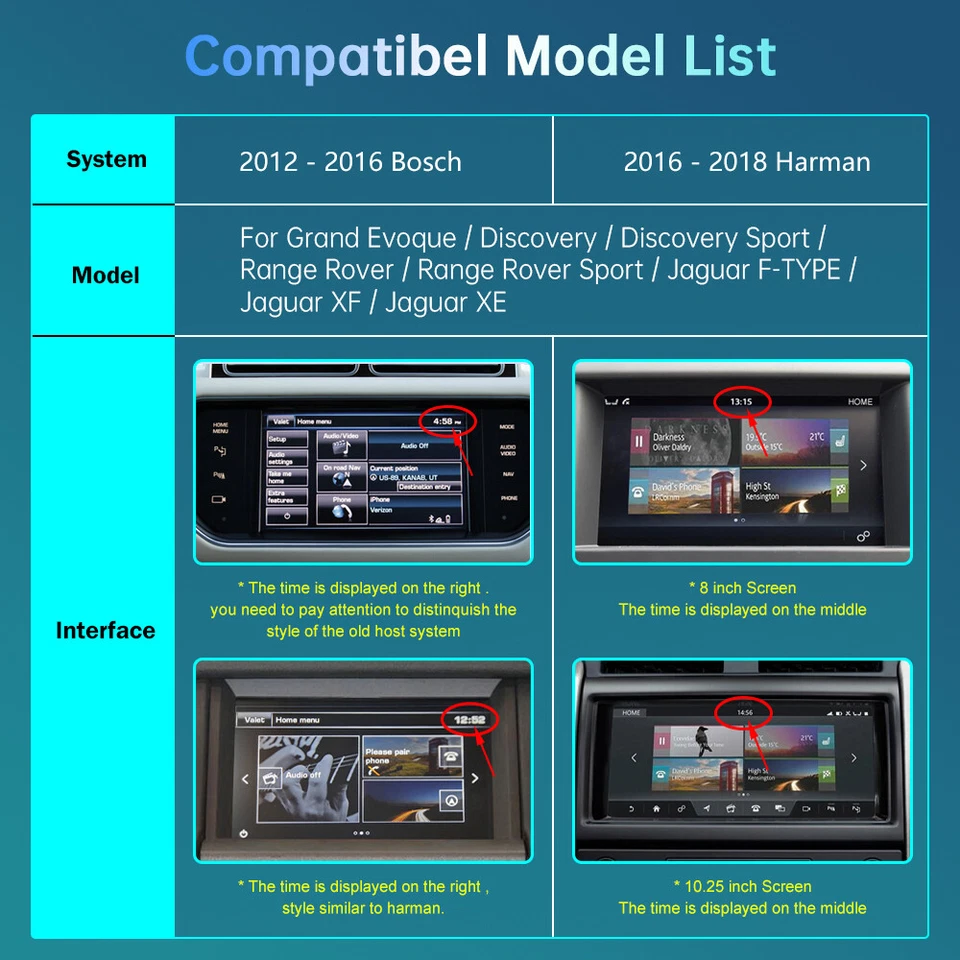 Android Auto Carplay Für Land Rover Jaguar Range Rover Evoque Discovery Bosch - Bild 3 von 4