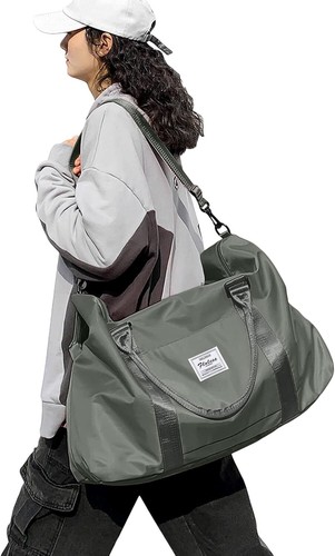 Gym Bag for Women, Travel Duffel Bag,Weekender Overnight with Wet A-Green - Picture 7 of 7