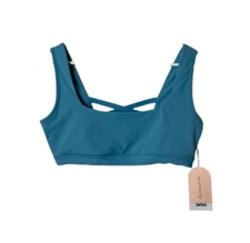 Blogilates X target crisscross bra cameo blue womens L NWT squareneck cross back