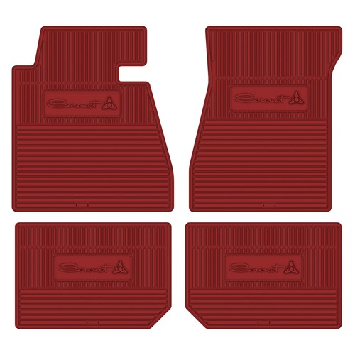 Rubber 4pc Floor Mats for 1965-1966 Dodge Coronet - Pick Year, Logo & Color - Picture 5 of 17