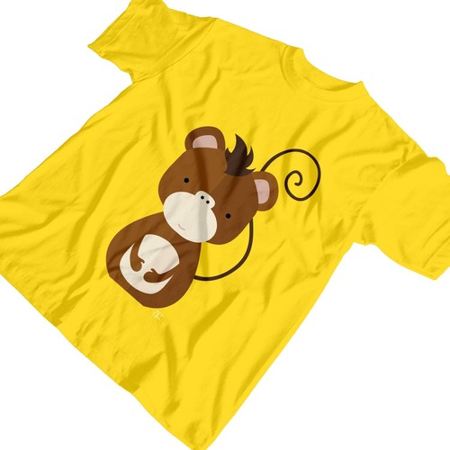 1 T-Shirt Kinder Mädchen Cartoon geometrisch Affe - Bild 2 von 30