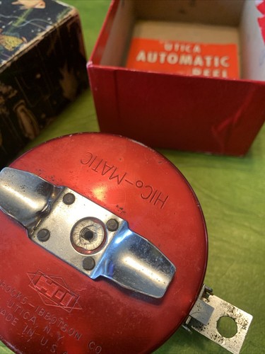 Vintage Automatic Fly Reel: H-I Horrocks-Ibbotson Utica NY Red Hico With Box - Picture 6 of 7