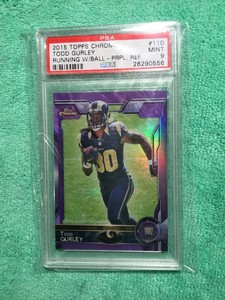2015-TOPPS-CHROME-PURPLE-RC-REFRACTOR-TODD-GURLEY-PSA-MINT-9
