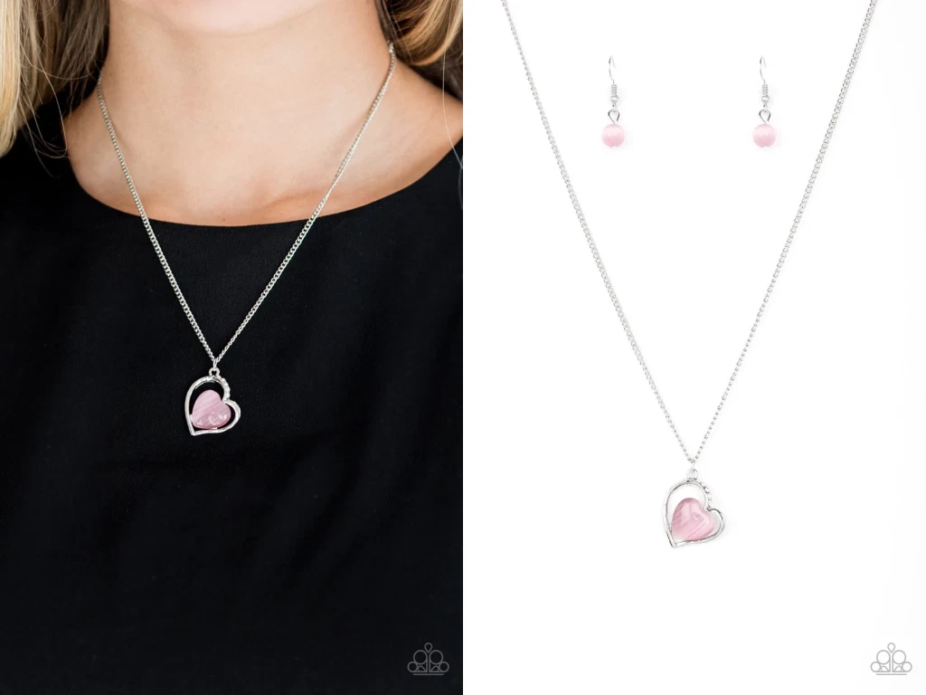 Pink moonstone necklace paparazzi sale