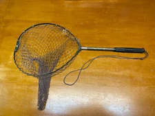 Antique collapsible 2 pc Trout Salmon landing fishing net Cabin Lodge Camp Decor