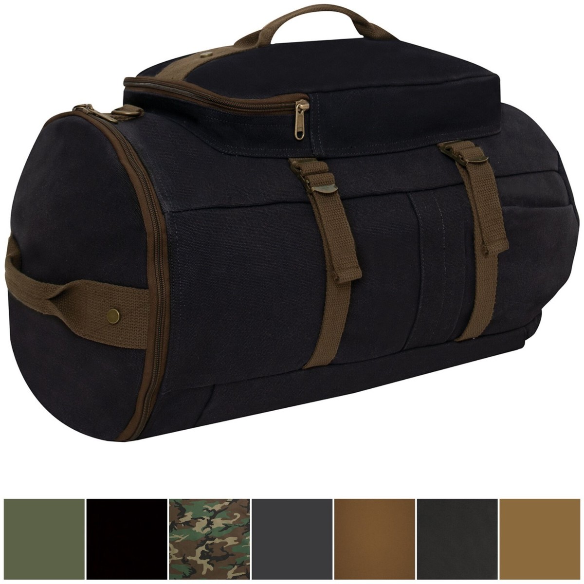 duffel bag for work travel Stealth Duffle Interior zippered shoe compartment Padded laptop sleeve 18 oz hard wearing S-ZONE Duffle Bag for Travel
