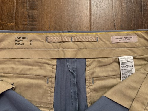 Banana Republic Athletic Rapid Movement Chino Pants Gray Blue 33x32 Tailored EUC - 第 4/5 張圖片