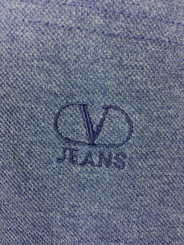 Mens NWT Vtg Valentino Jeans Cotton XL 52 S/S Blue Polo Shirt NOS NEW 90s Y2K - Picture 4 of 5