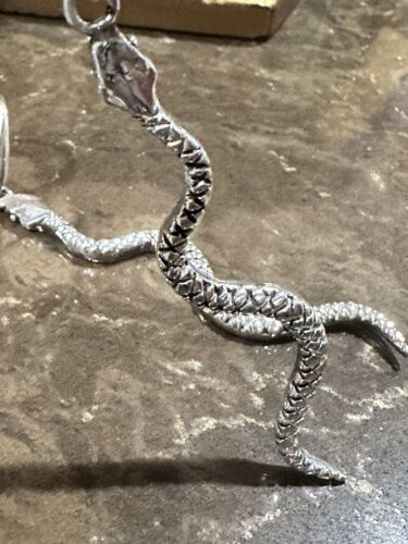 STERLING SILVER 925 SLITHERING SNAKES DANGLE 3" EARRINGS PIERCED LEVERBACK EUC - Picture 10 of 12