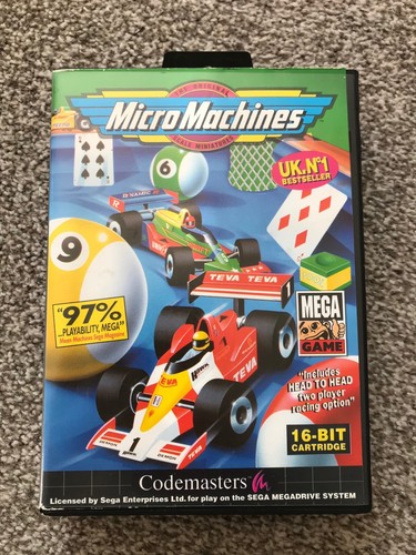 MICRO MÁQUINAS SEGA MEGA DRIVE JUEGO EN CAJA CON MANUAL OFICIAL REINO UNIDO PAL - Imagen 2 de 6