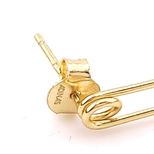 New Adinas Jewels Sterling Silver Yellow Tone Triple Paper Clip Earrings - Picture 8 of 13