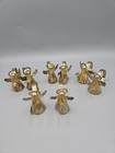 Vintage Gold Tone Angel Musical Instruments Tin/Metal Napkin Rings * Lot of 8