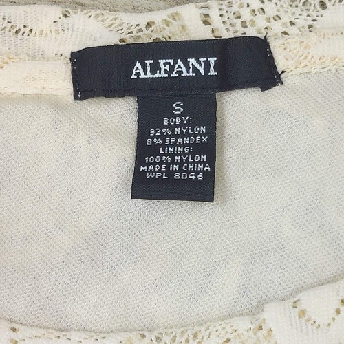 Alfani Women's Knit Lace Short Sleeves Top Shirt Tunic Peach Cream Small - Picture 5 of 12