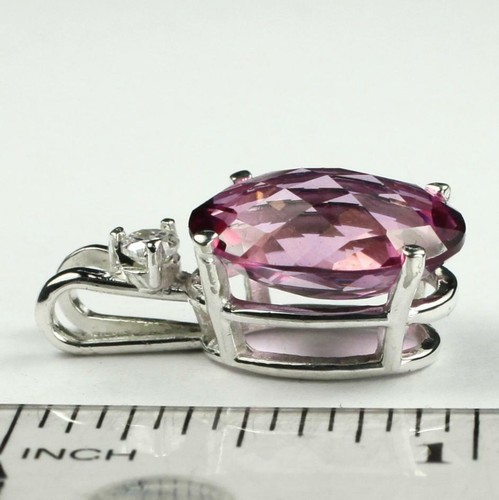 925 Sterling Silver Pendant, Pure Pink Topaz, SP085 - Picture 4 of 4