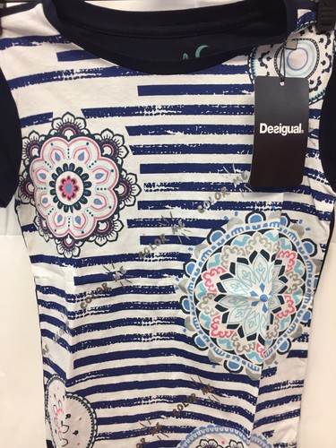 T-Shirt Girl Desigual Ref. 19SGTKXE 100% Cotton Size 11/12ans Multicolour New - Picture 2 of 6