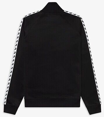 FRED PERRY TAPED TRACK JACKET BLACK FULL ZIP J6231 198 NEW FRED PERRY TAPED TRACK JACKET BLACK FULL ZIP J6231 198 NEW