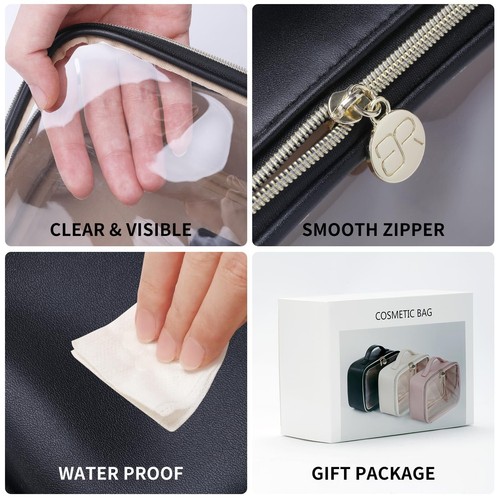 Large Cosmetic Bag with HangingClear Makeup Organizer Bag for TravelToiletry ... - Picture 4 of 7