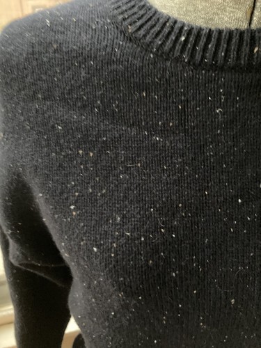 The North Face Sweater Womens Medium Navy Blue Speckled Specks Crewneck Logo - Picture 3 of 12