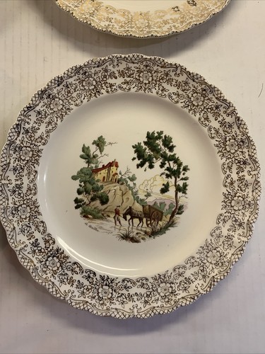 4 Limoges American China warranted 22 kt gold Chateau-France, Dinner Plates9.75” - Picture 6 of 11