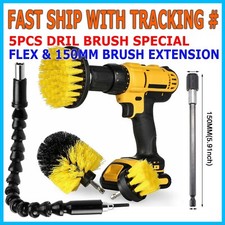 5X Drill Brush Set Power Scrubber Drill Attachments Carpet Tile Grout Cleaning