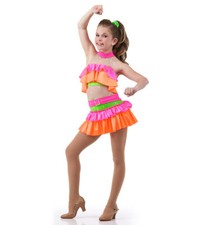 Lot of 8 Rumba Child XS Dance Costume Ruffled Skirt Leotard Jester Clown Circus