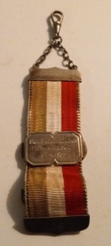 Antique 1935 German Sterling Silver Fraternity Ribbon Watch Fob Fritz Ludwig - Picture 7 of 10