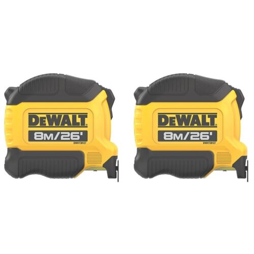 x2 DeWALT Cinta Profesional Medida 5M + 8M Paquete Combo de Bolsillo Métrico Imperial - Imagen 2 de 14
