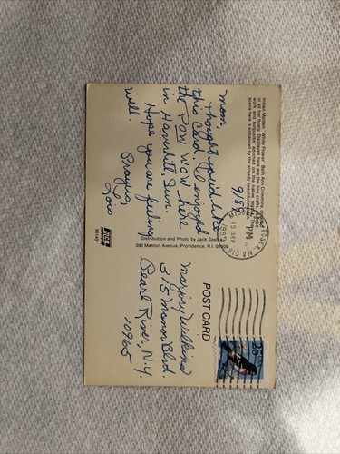 Authentic Vintage Postcard! Indian Maiden! Providence, Rhode Island! Oc2306 - Bild 2 von 2