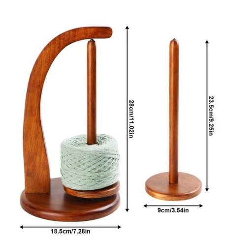Wood Spool Stand Easy Install Hand Knit Crochet Rotating Yarn Stand - Picture 3 of 9