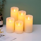 LED Candles Flameless Light Bulb Ivory Real Wax Pillar Battery Operated Candle