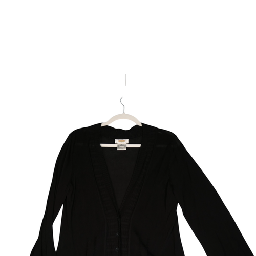 Talbots Cardigan Sweater Womens M Petite PM Black Lightweight Button Versatile - Picture 3 of 11