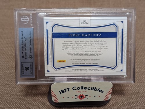 2016 National Treasures Pedro Martinez Colossal 4/15 BGS 9 MINT AUTO 10  - Picture 2 of 4