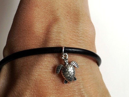 Turtle Leather Bracelet Miniblings Bracelet Water Turtle Sea Turtle - Picture 4 of 7