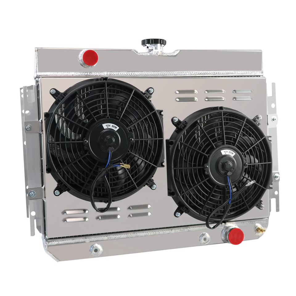 for 1963-1968 1966 Chevrolet Impala 3 Rows Aluminum Radiator Shroud Fan Foto 4 de 4